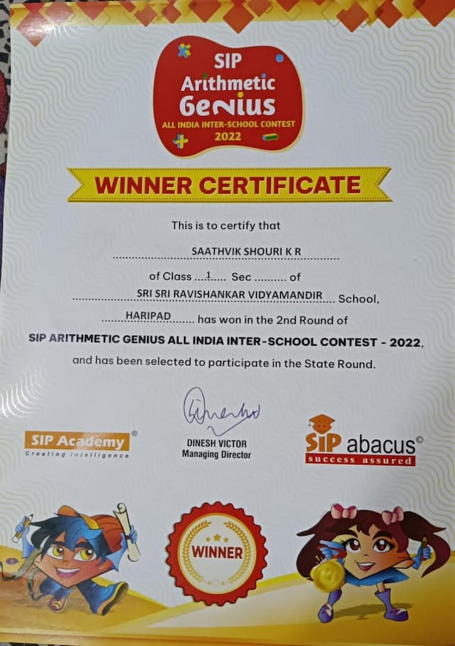 SIP ARTHMETIC GENIUS 2022